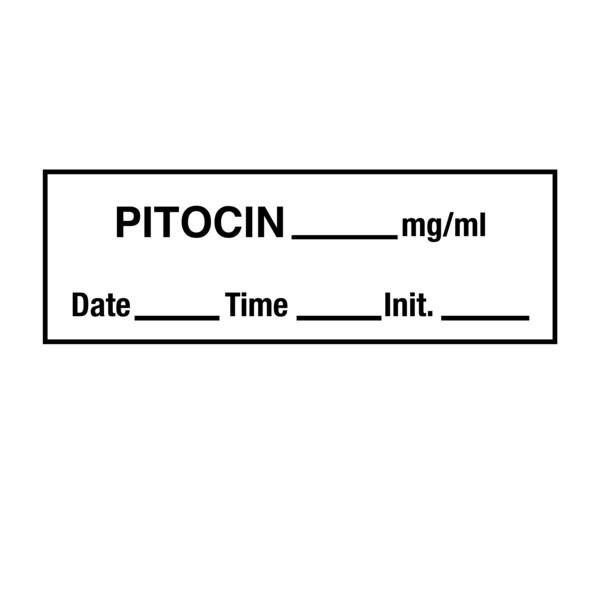 Tape, Pitocin 1/2 x 500 White w/Black, PK6